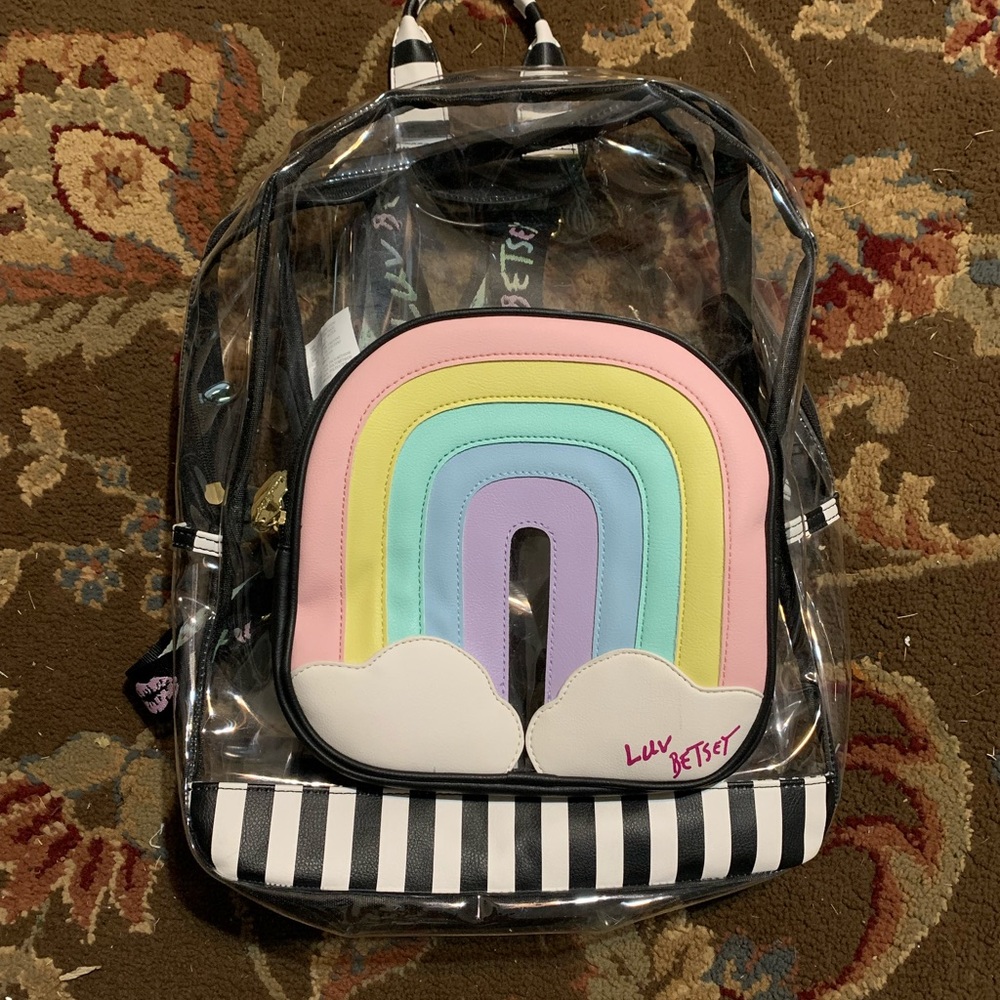 Betsey Johnson Clear Rainbow Backpack Gem